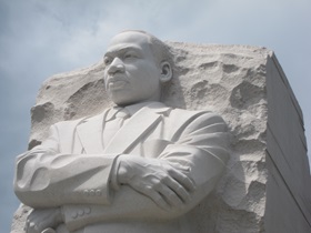 Martin Luther King Jr. statue made of marble