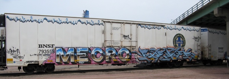 Graffiti on the side of a large truck